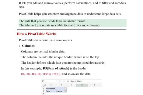 Excel Pivot Table: A Pdf Guide